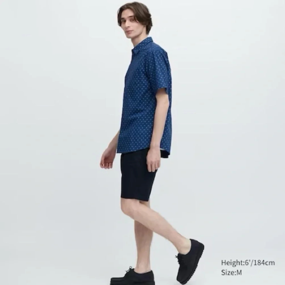 Uniqlo Extra Fine Cotton Short Sleeve Shirt, 68 Blue, Size Small, NWT - Picture 3 of 10